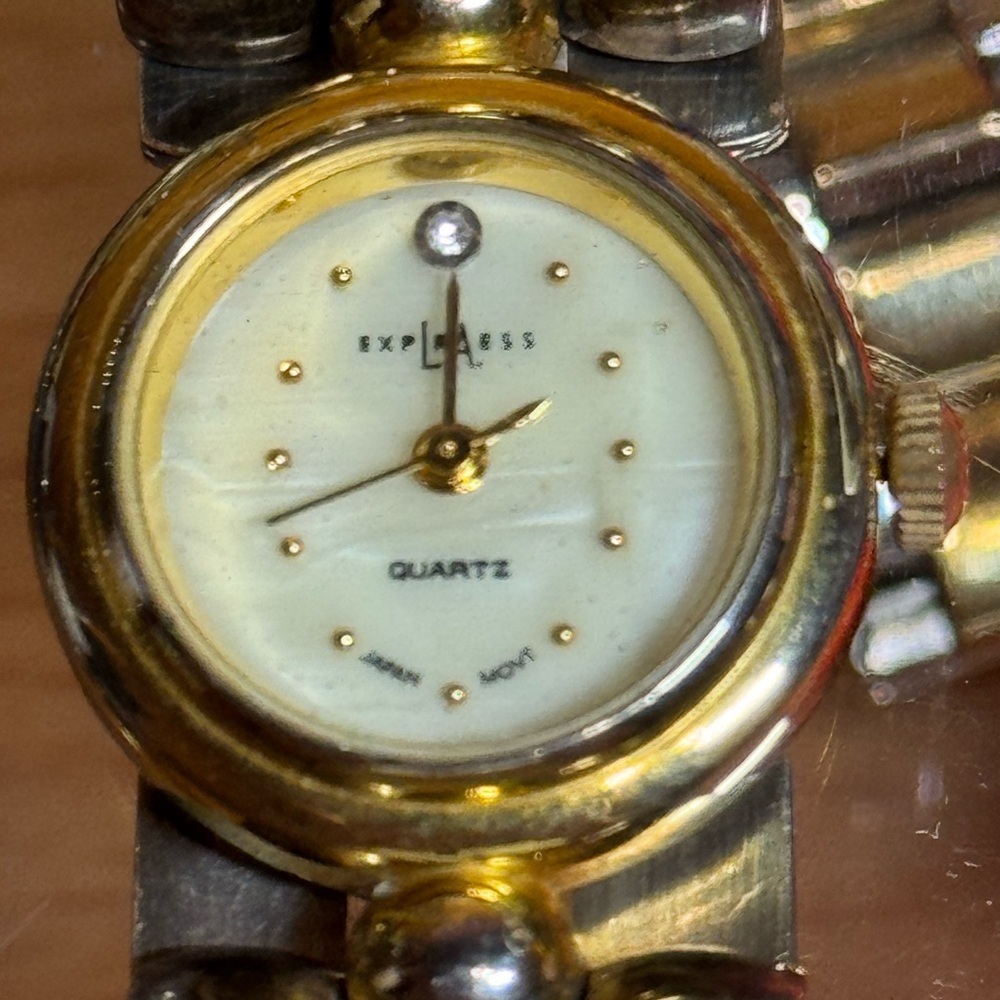 LA Express Revlon Gold and silver toned Quartz Watch
